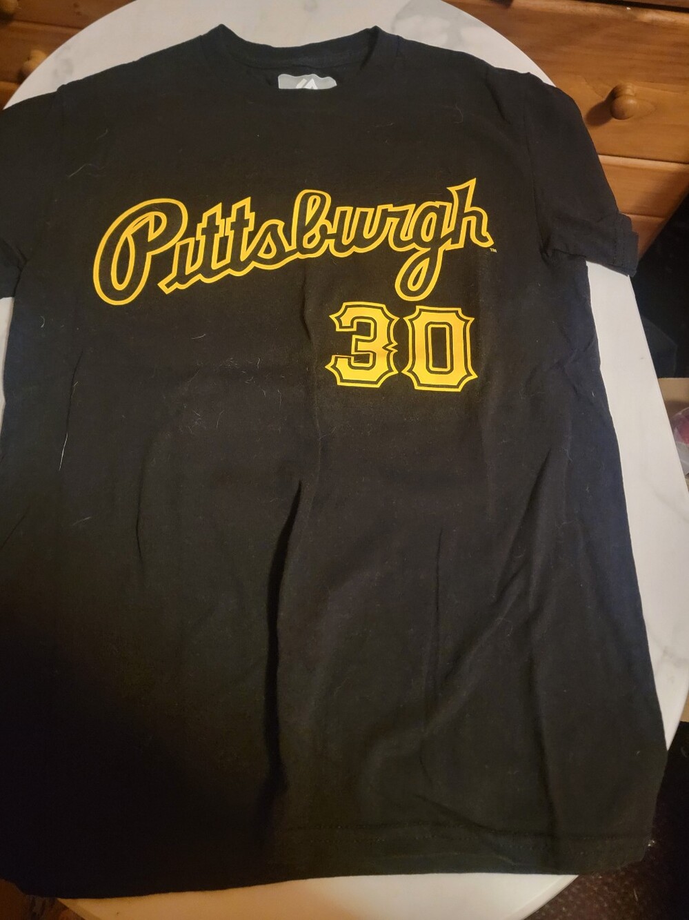 Pittsburgh Script Graphic T-Shirt in Black and Yellow. Paul Skenes - Picture 1 of 3